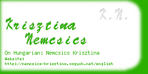 krisztina nemcsics business card